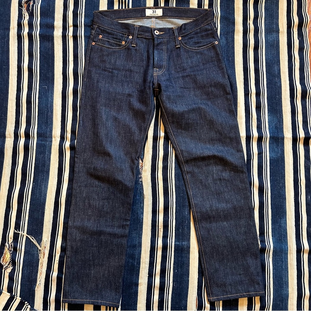 Tellason Stock Denim Jeans Size 31x30 Raw Denim Made In USA
